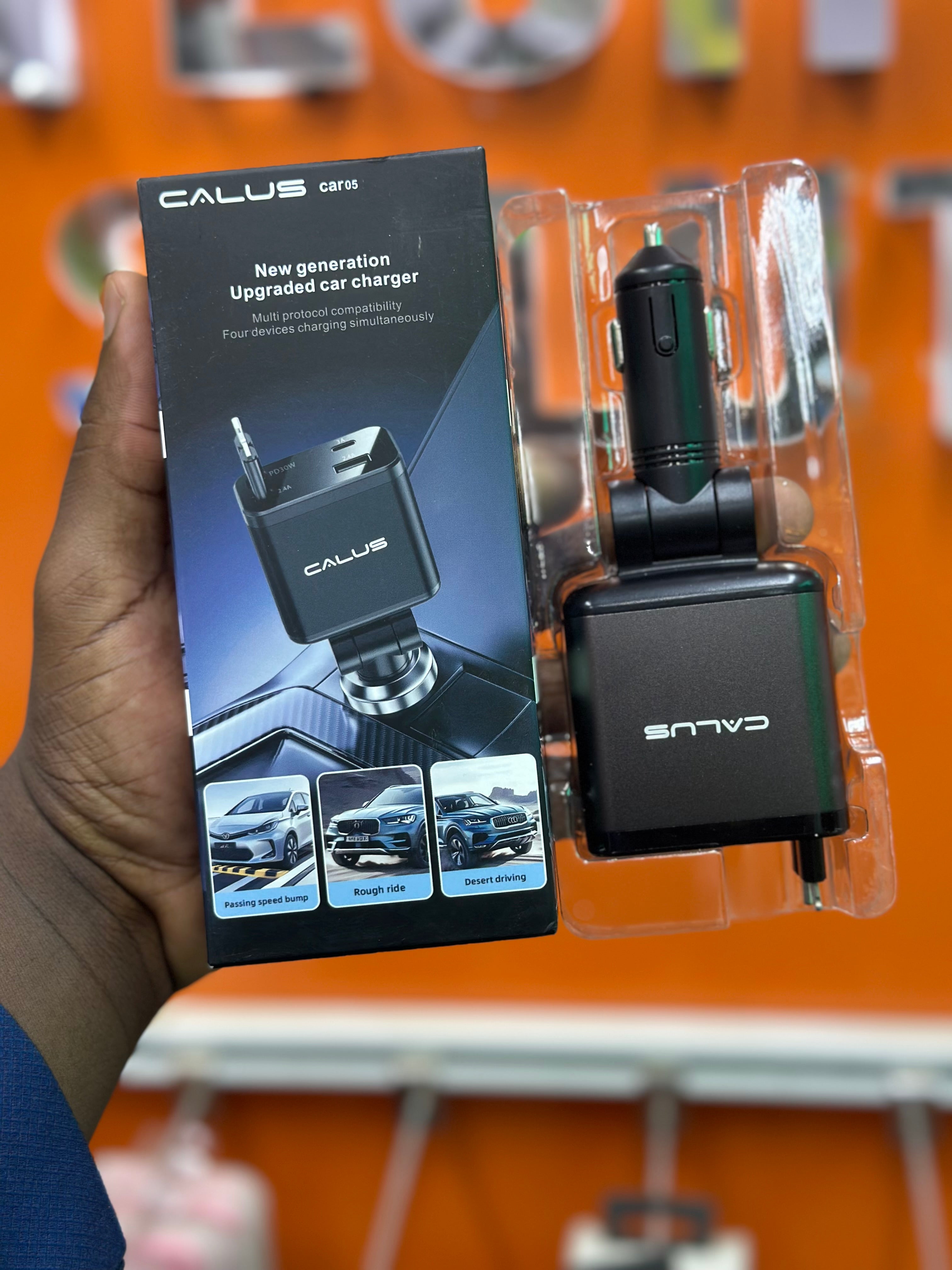 CALUS - Car 05 New Generation Upgraded Car Charger - (Multi protocol compatibility Four devices charging simultaneously)
