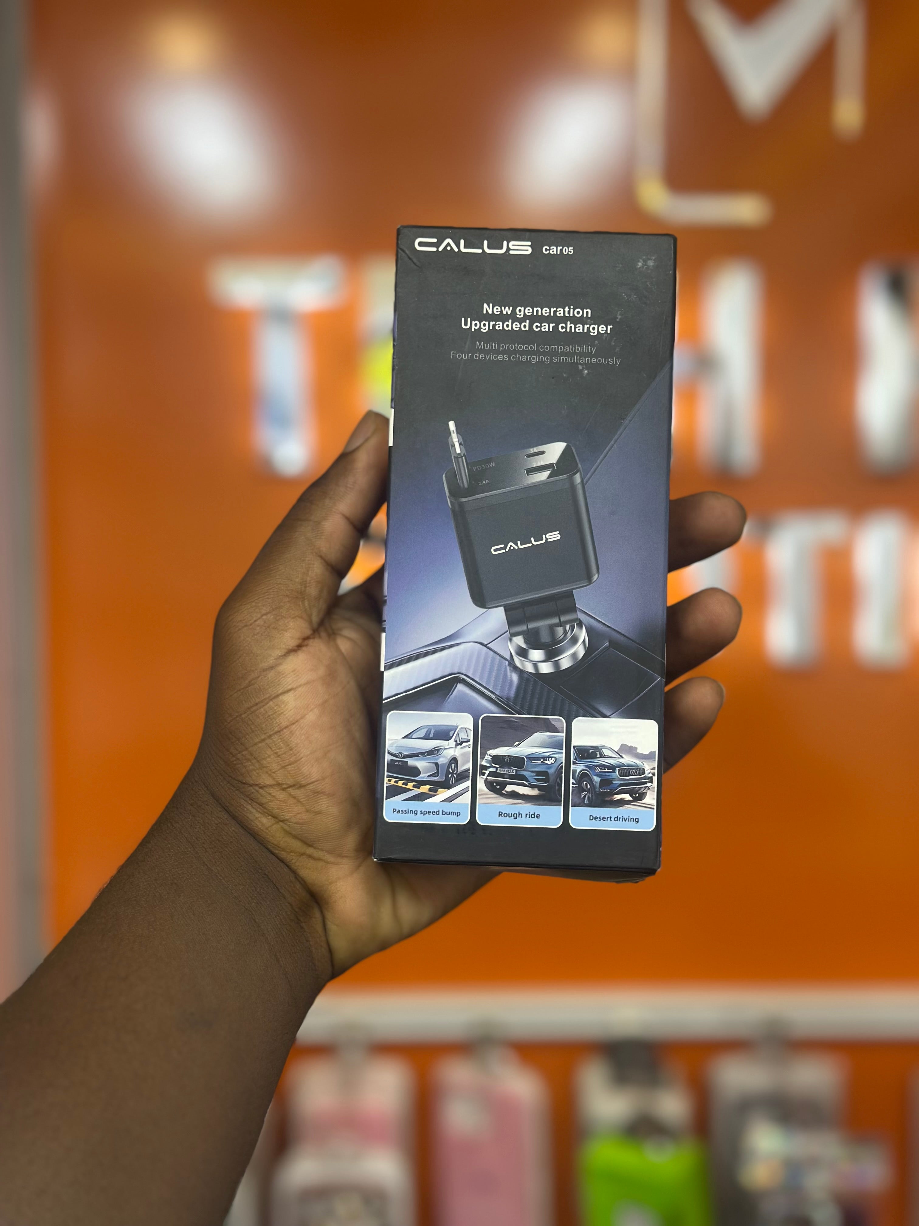 CALUS - Car 05 New Generation Upgraded Car Charger - (Multi protocol compatibility Four devices charging simultaneously)