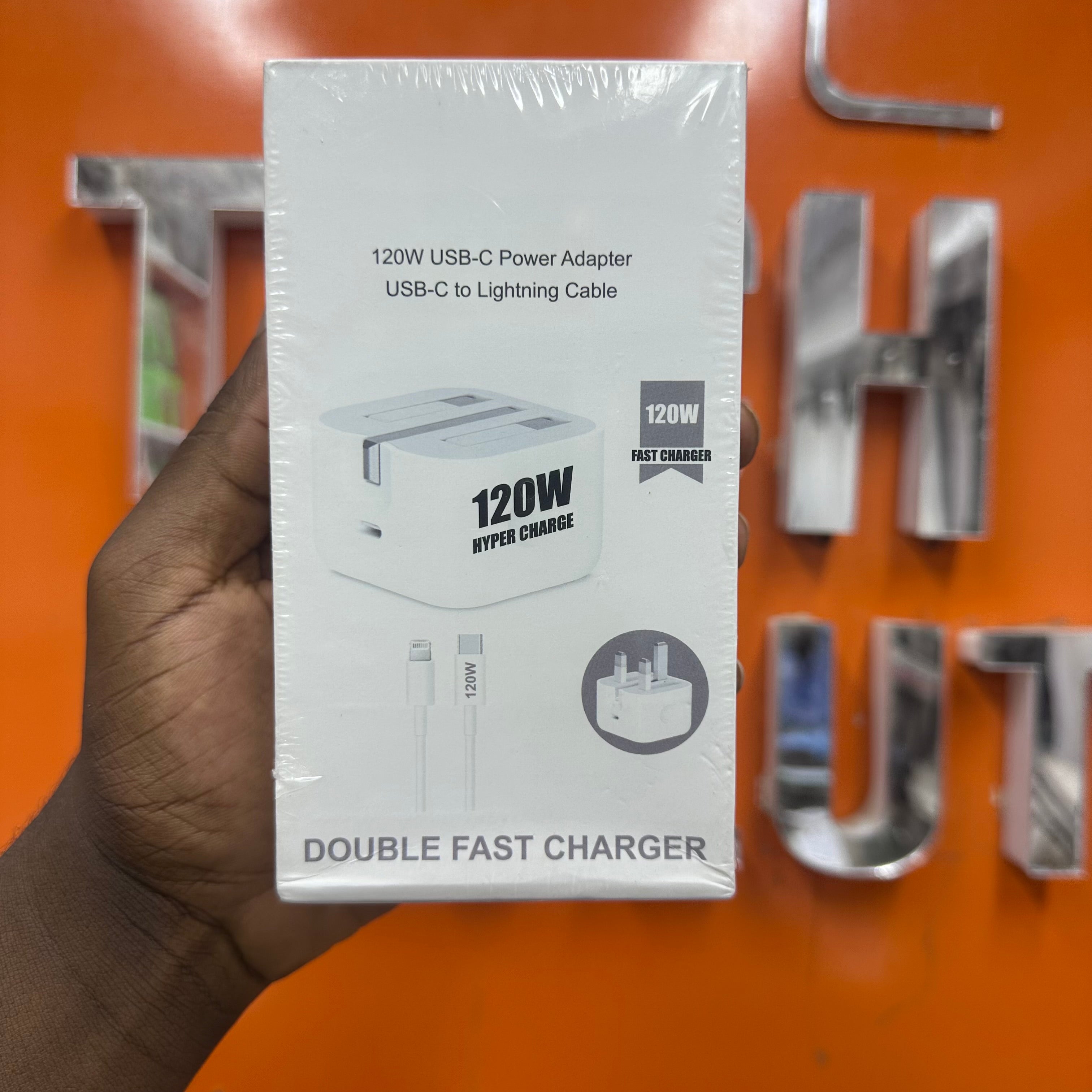 120W USB-C Power Adapter USB-C to Lightning Cable - Double Fast iPhone Charger