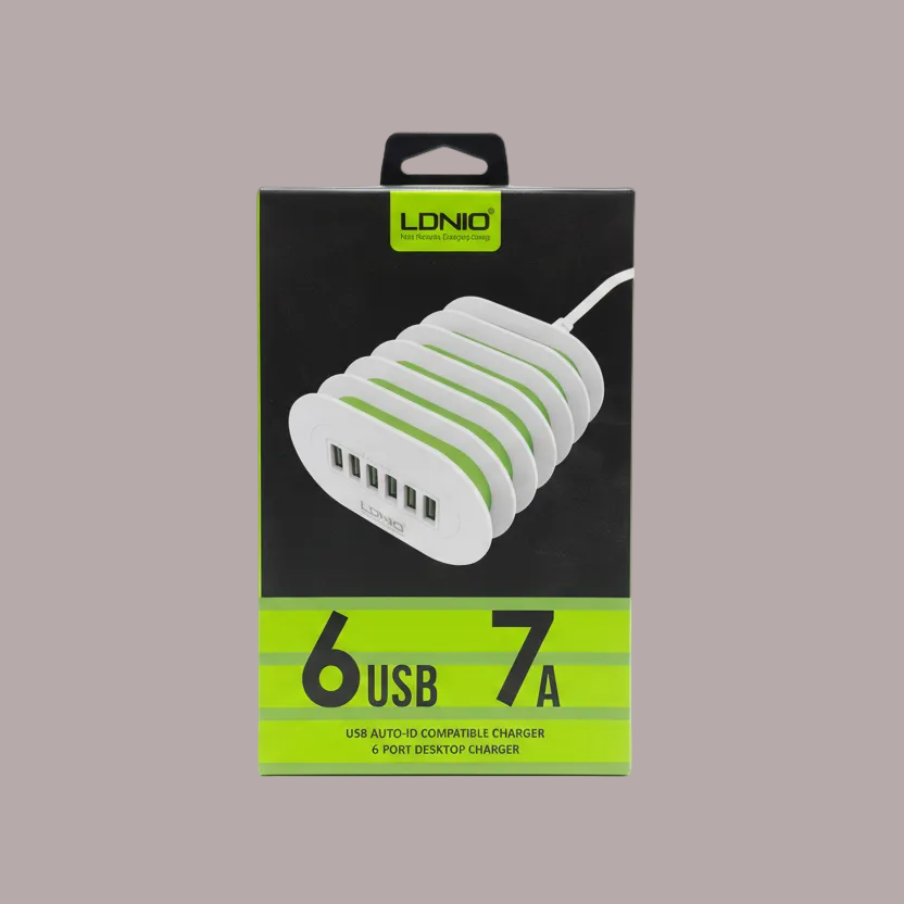 LDNIO - 6 USB 7A - USB AUTO-ID COMPATIBLE CHARGER - 6-PORT DESKTOP CHARGER