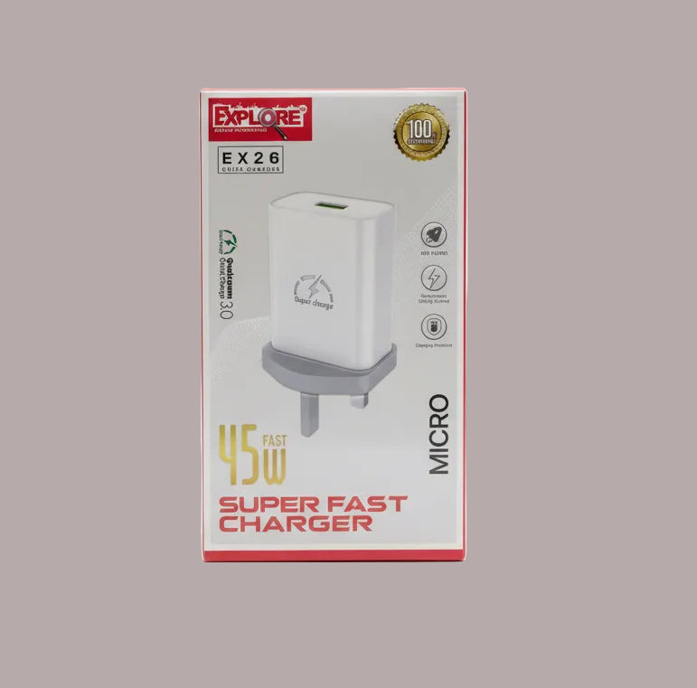 Explore - 45W Super Fast Charger - Micro