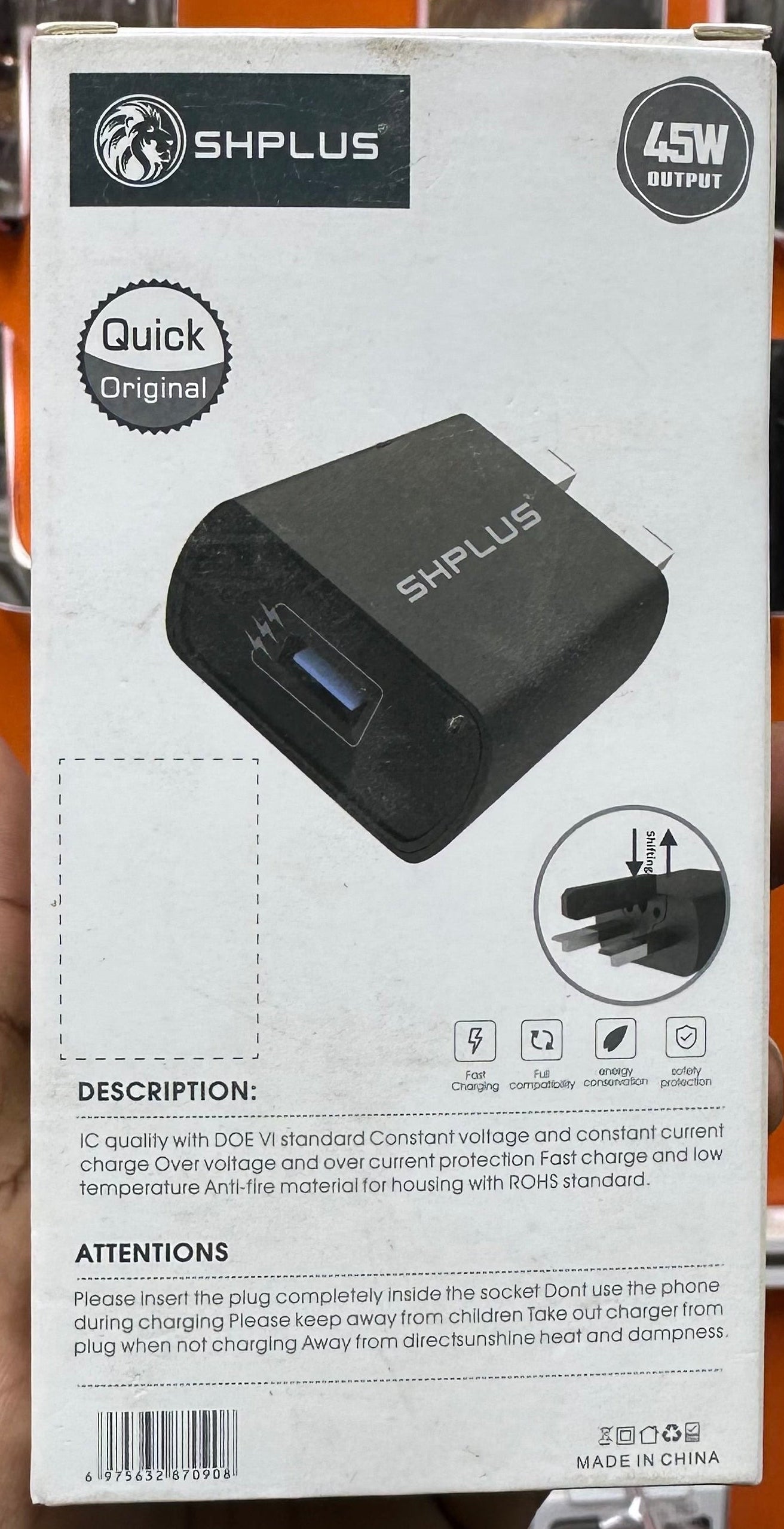 Shplus - SH-A1025 - 45W Super Fast Charger (Type C)