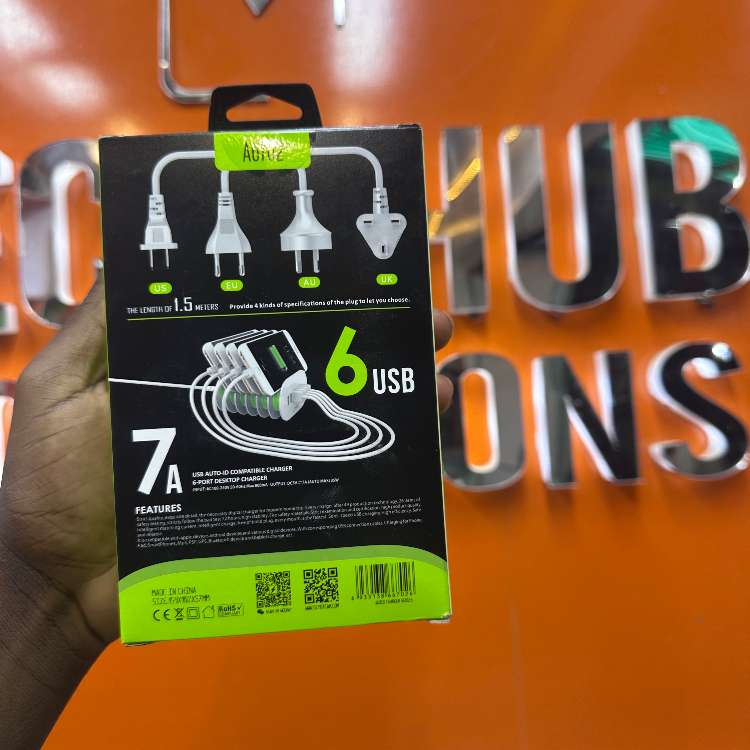 LDNIO - 6 USB 7A - USB AUTO-ID COMPATIBLE CHARGER - 6-PORT DESKTOP CHARGER